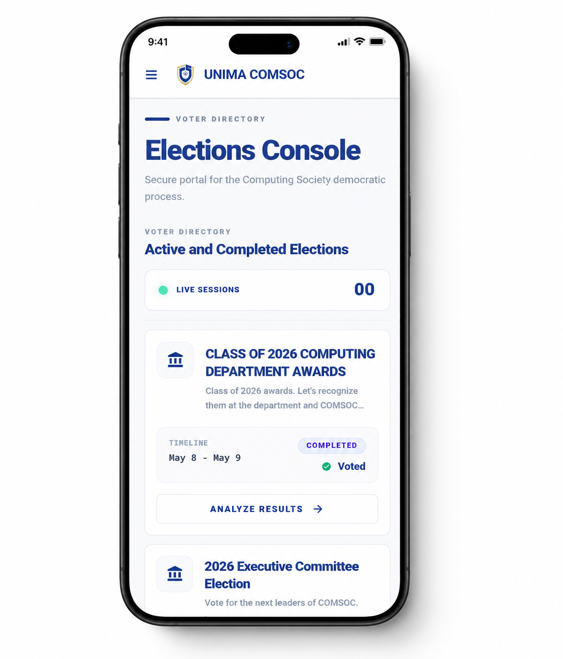 Voting System UNIMA ComSoc screenshot